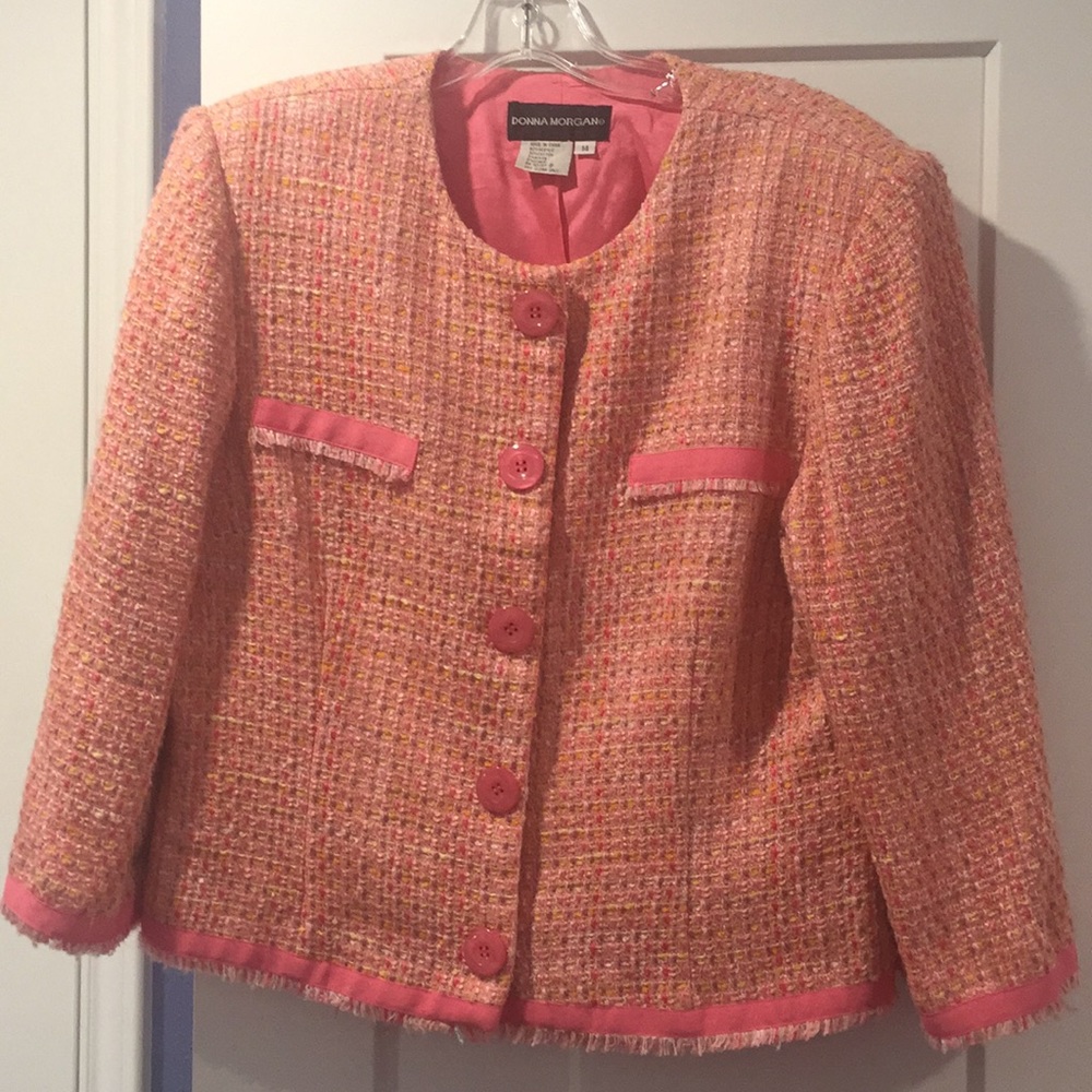Size 14 Pink Tweed suit.